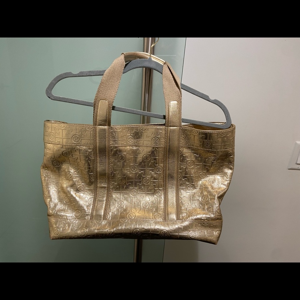 Tory Burch Gold Tote Bag